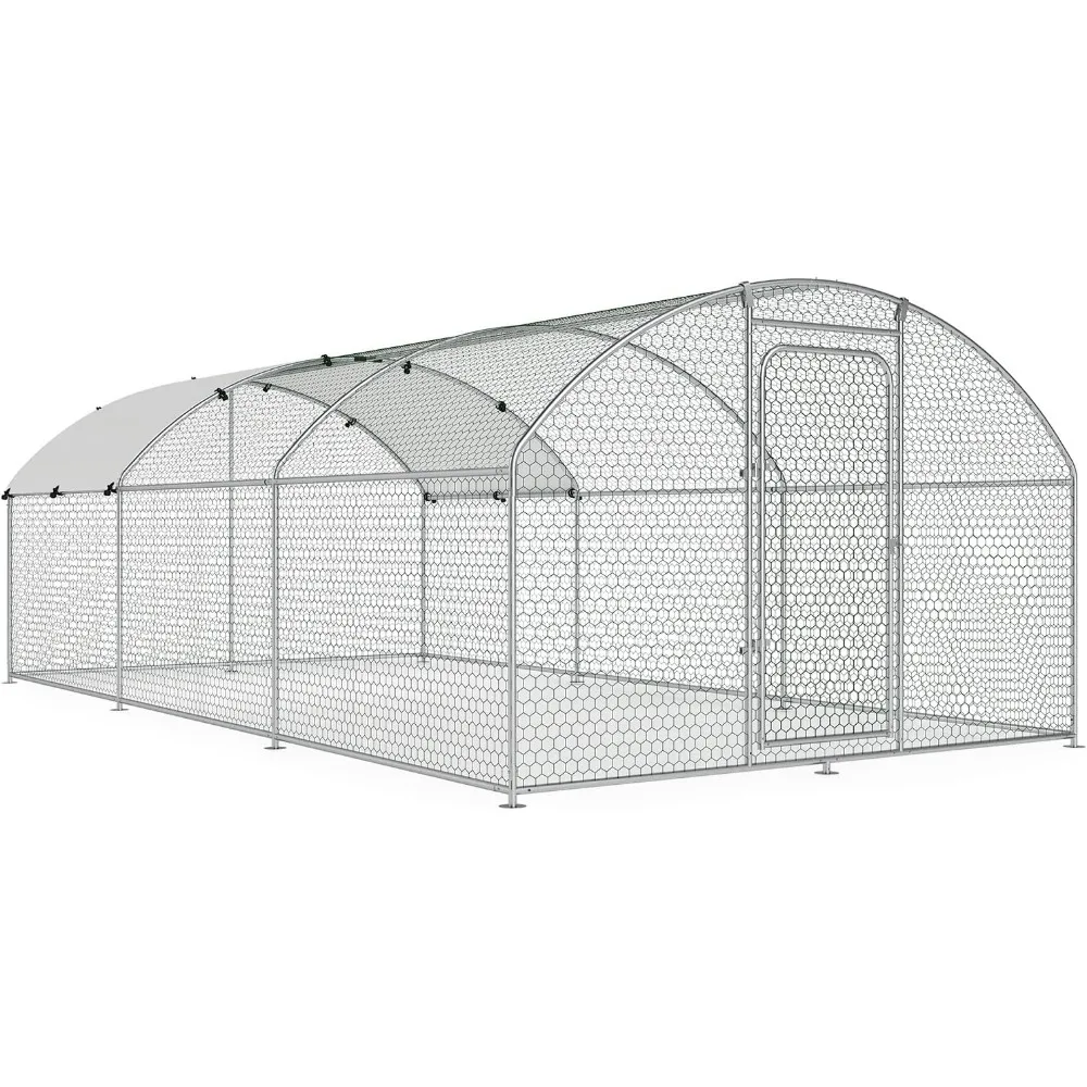 Gran gallinero de Metal, gallina, conejo, pato, casa con cubierta impermeable para caminar al aire libre, jaula para aves de corral, patio trasero, Dom