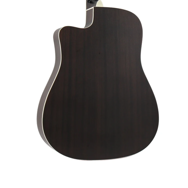 D-4115 41 Zoll Akustikgitarre, Vollständig aus Sapele-Holz mit Palisander-Griffbrett, Schwarze Ausführung, für Anfänger & OEM – Detail 6