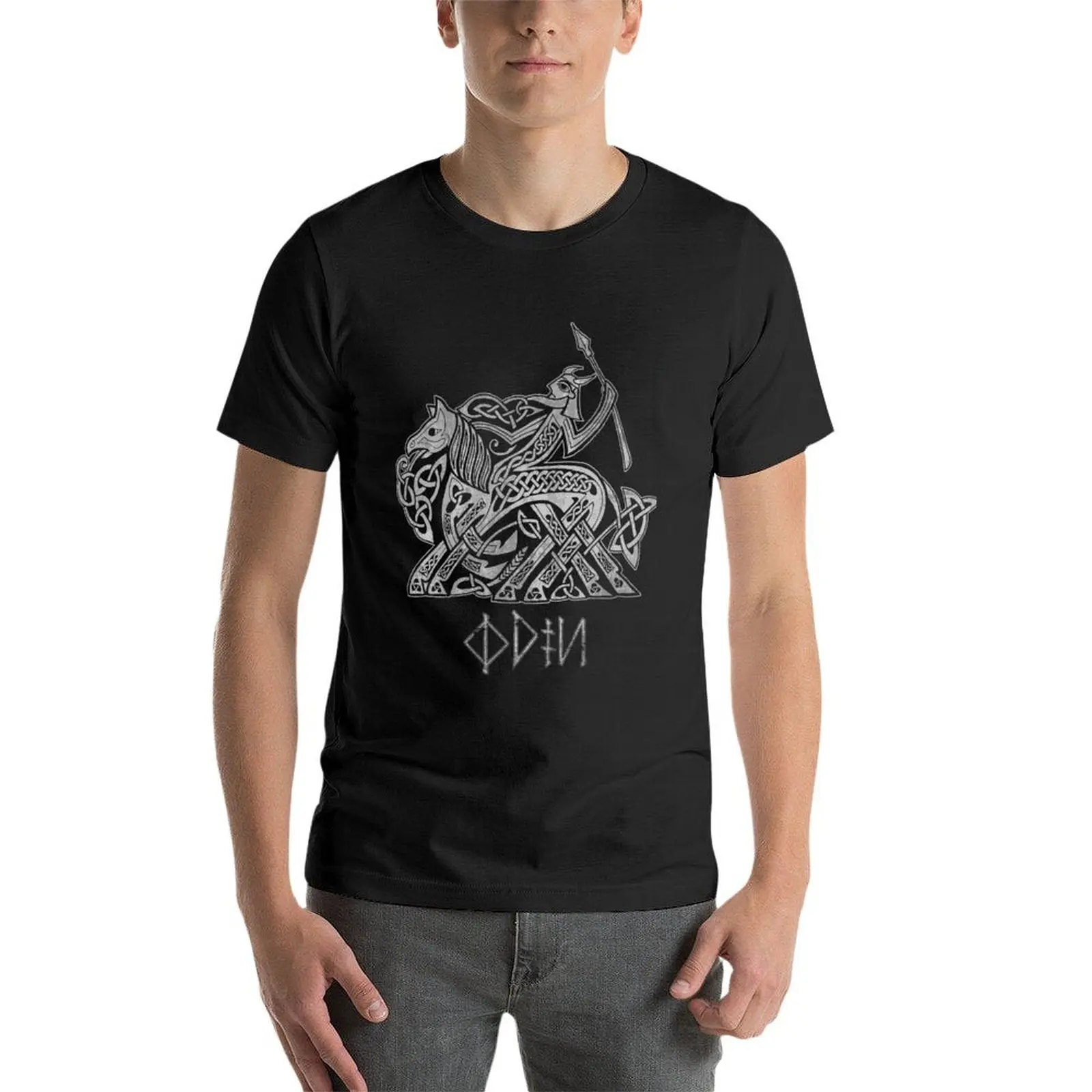 Odin Entering Valhalla on Sleipnir (Gray) T-Shirt summer clothes plain cute tops plus sizes mens graphic t-shirts funny