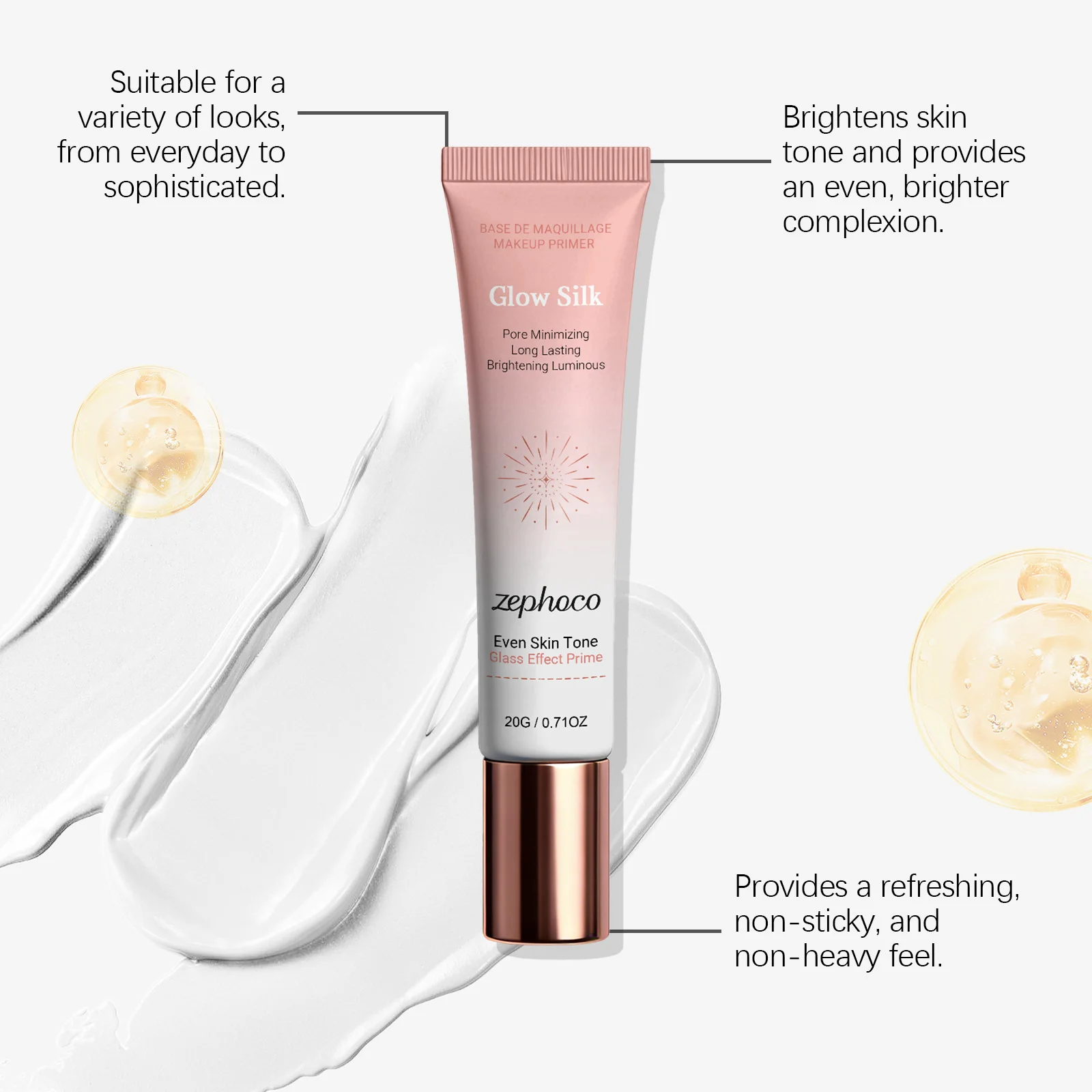 Glowing Pre Makeup Lotion Moisturizing Dry Skin Improve Dullness Brightening Smoothing Lightweight Facial Softening Primer 20g