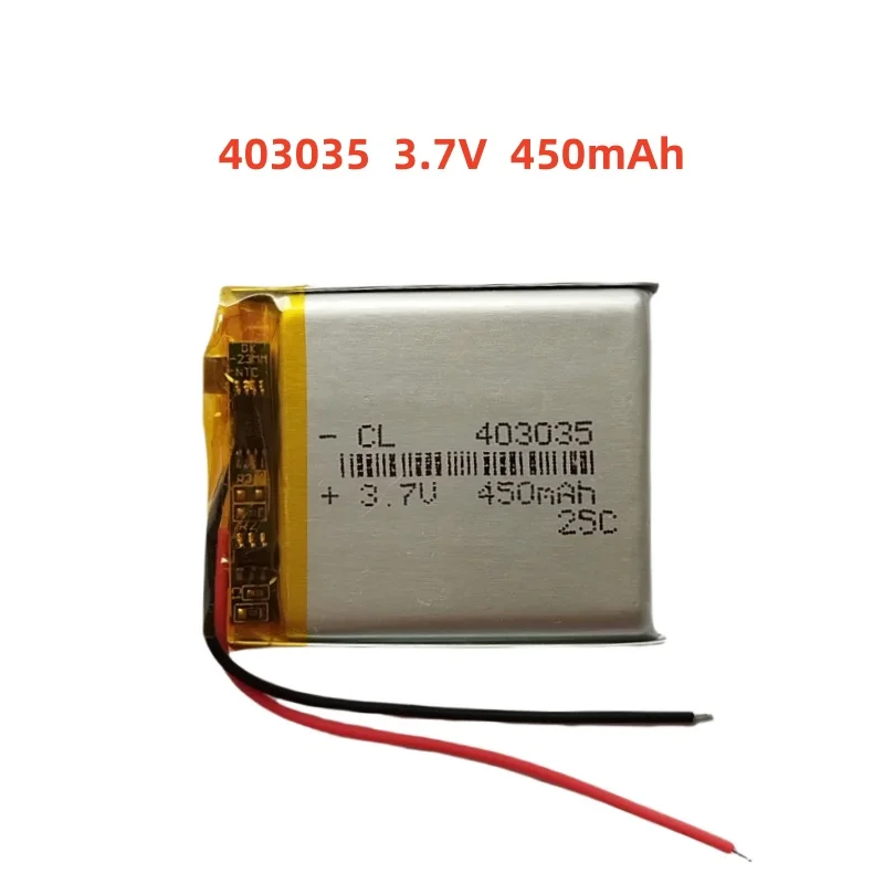 3.7V 450mAh Li-Polymer Replacement Li Lipo Battery 403035 JST 2Pin 1.0/1.25/1.5/2.0/2.54mm Connector For GPS Camera LED