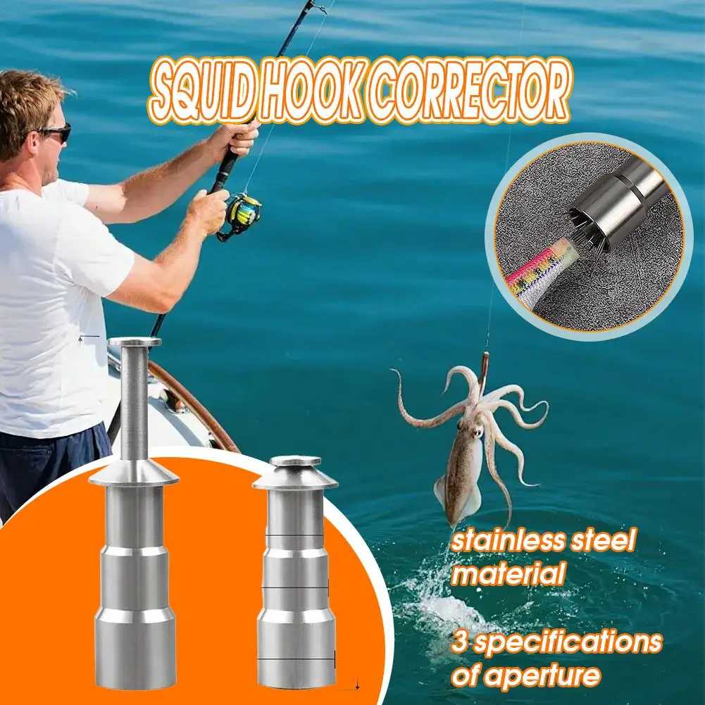Upgrade 1pc Stainless Steel Squid Hook Corrector Can Restore Deformed FishingHook Portable&Lightweight Fishing Tackle Accessory