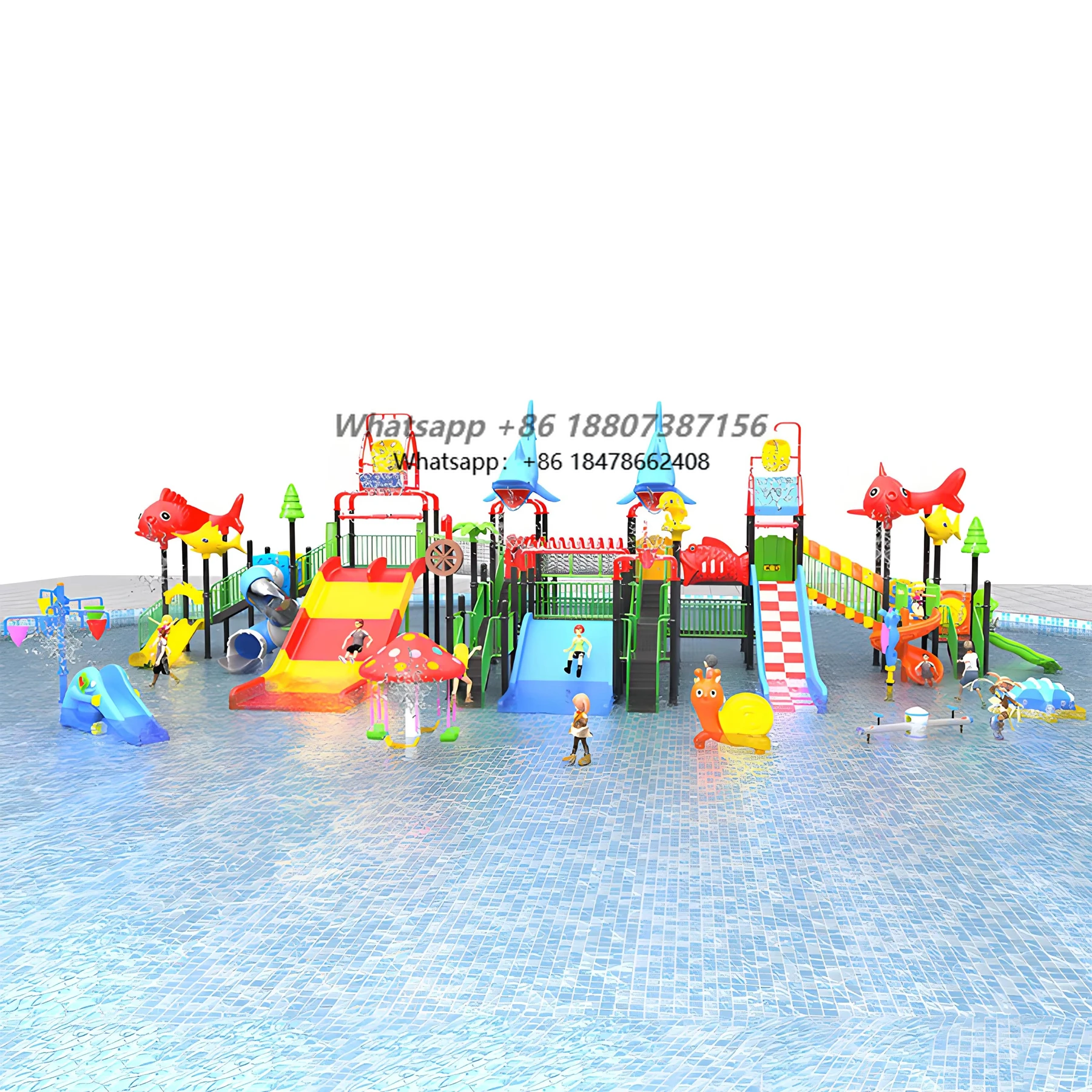 Outdoor Pool Plastic Slide Combo Large Amusement Park Playground Equipment Water Park Slide Kids for Hill