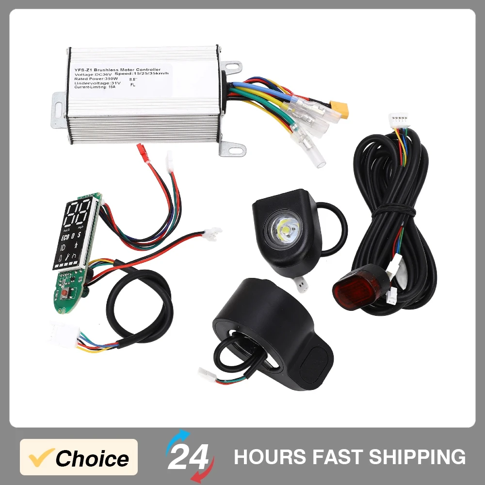 

36V Electric Scooter Controller Set Waterproof Easy Using Aluminium Alloy Brake Handle Circuit Board Tail Light Headlight Kit