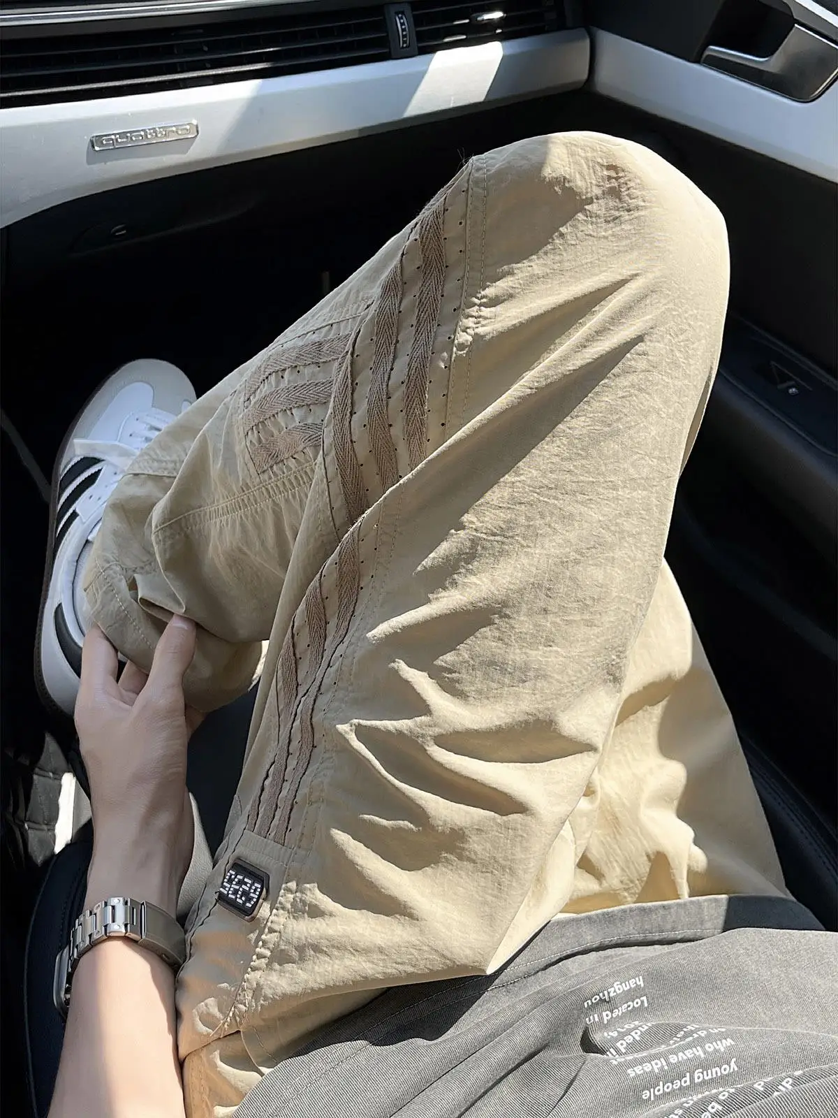 

Модные мужские рабочие брюки в полоску, прямые, повседневные, быстросохнущие, с завязками, в американском стиле, для осени