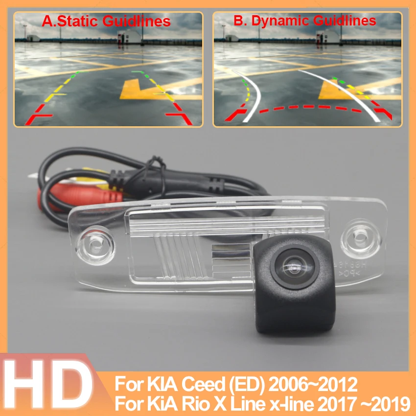 Car Rear View Reverse Backup Waterproof Camera For KIA Ceed (ED) Rio X Line x-line 2006~2017 2018 2019 Parking HD Night Vision