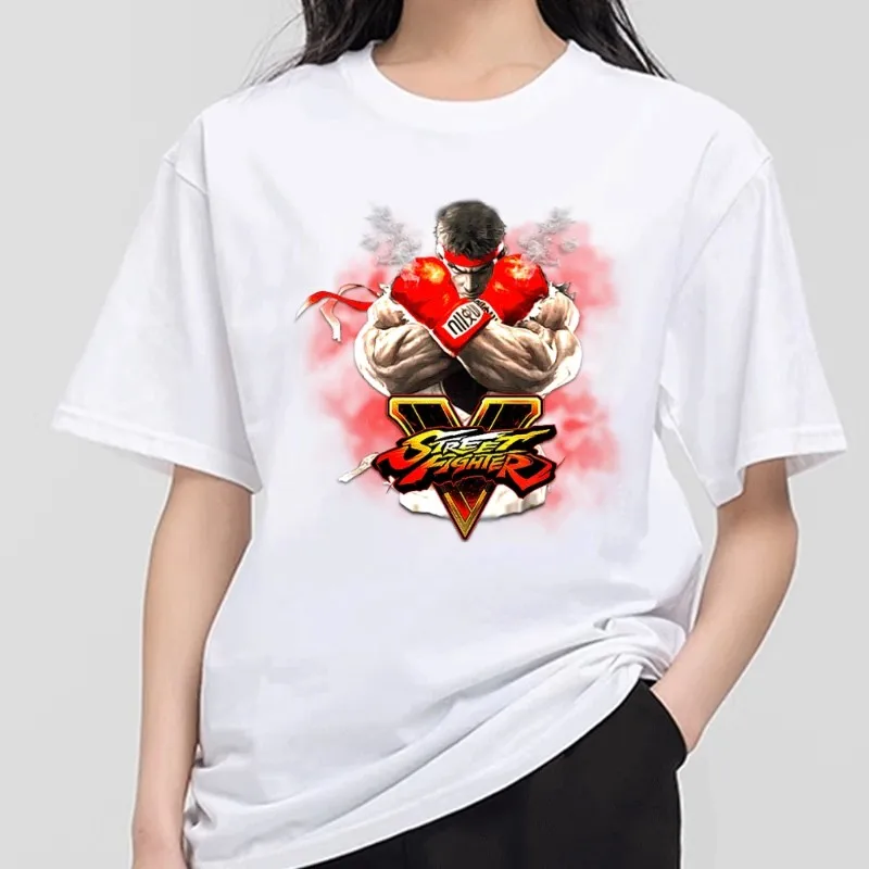 S-STREET Game F-FIGHTER T Shirt Men Couple Combination Clothes Short Sleeve Collar Fashion T-shirt Women Cotton