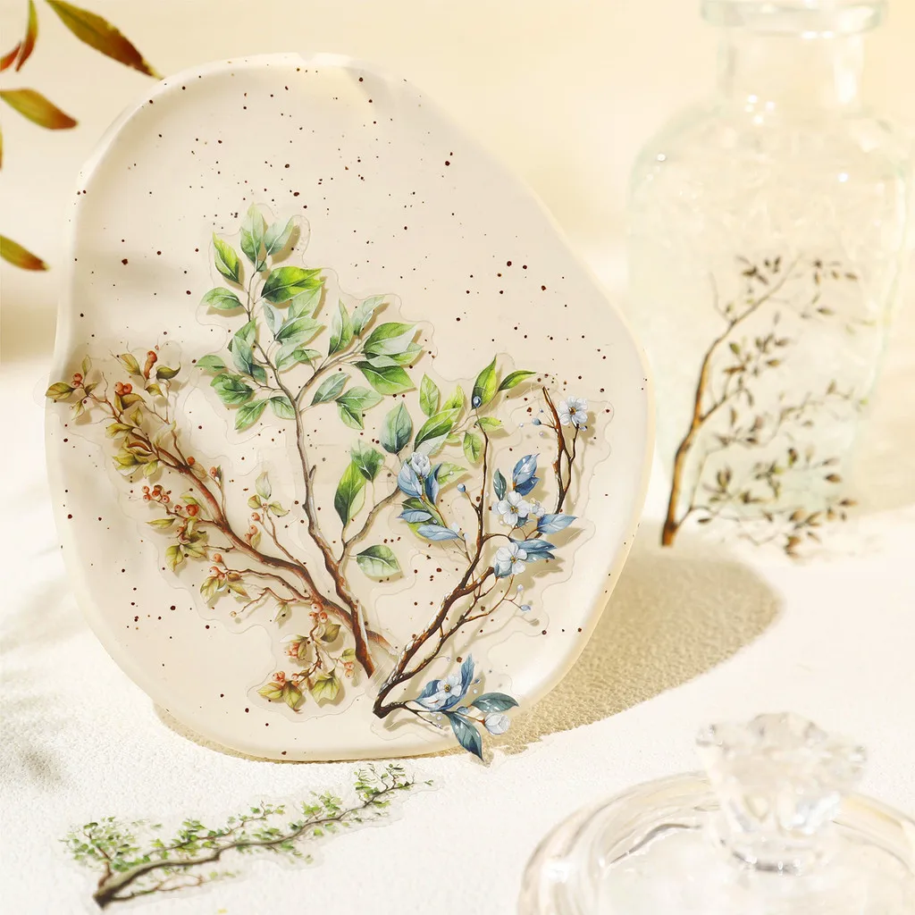 20pcs/pack PET Material Stickers Branches DIY Scrapbooking Planner Collage Diary Supplies Aesthetics Sticker Stationery