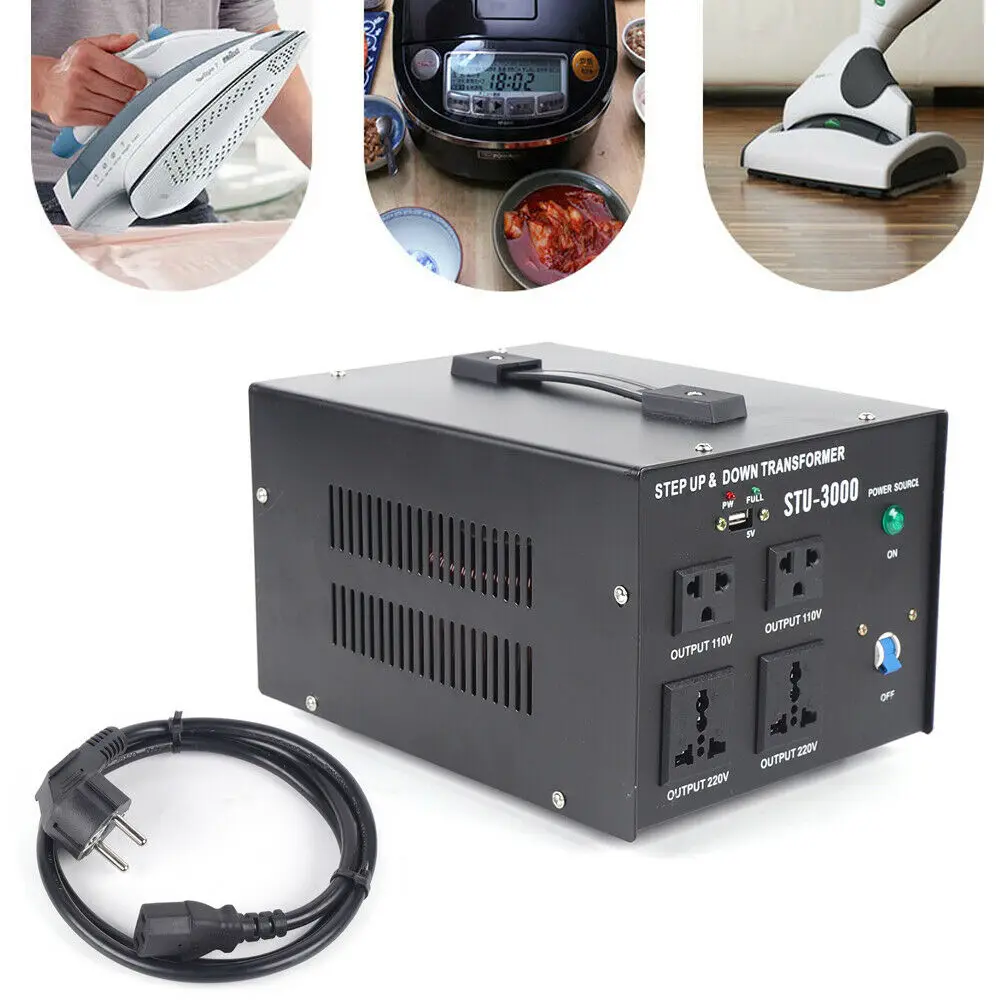 3000W Step Up & Down Voltage Converter Transformator 110V naar 220V/220V naar 110V Power Converter met 5V USB-poort