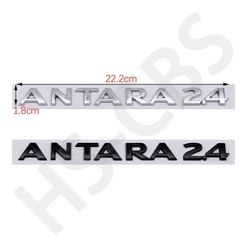 OK 1Pcs 3D ABS ANTARA 2.4 Letter Logo Rear Trunk Emblem Car Door Fender Decal Stickers Auto Tailgate Badge Car Styling Accessori