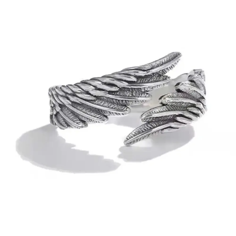 Angel and Devil Wings Couple Thai Silver Ring Personalized Opening Ring