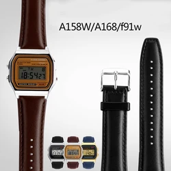 Vintage Cowhide Leather Watch Band For Casio AE1200 A158W/A168/f91w/AE-1200WHD/A158/A159/A169 Series Retro Bracelet Strap 18mm