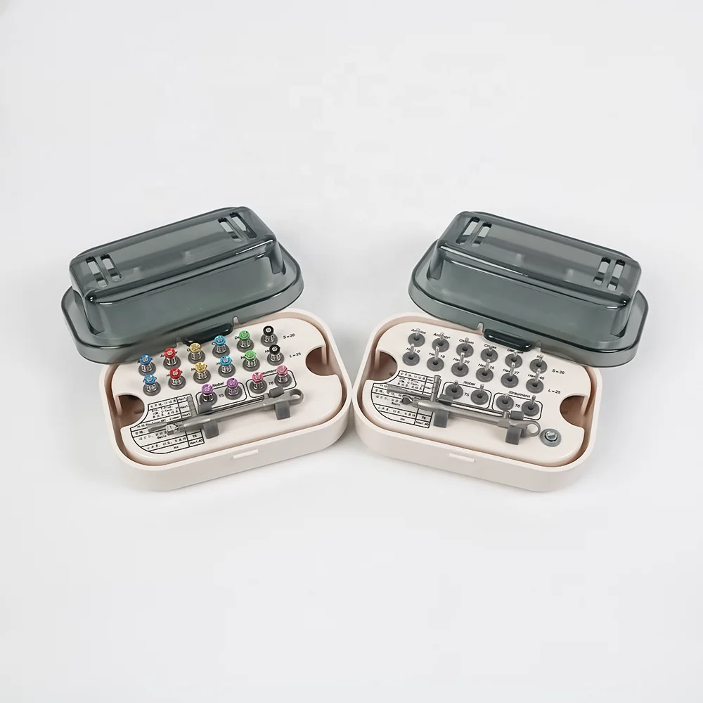 مجموعة أدوات ترميم صناعية عالمية لزراعة الأسنان مع محول لسائقي اليد