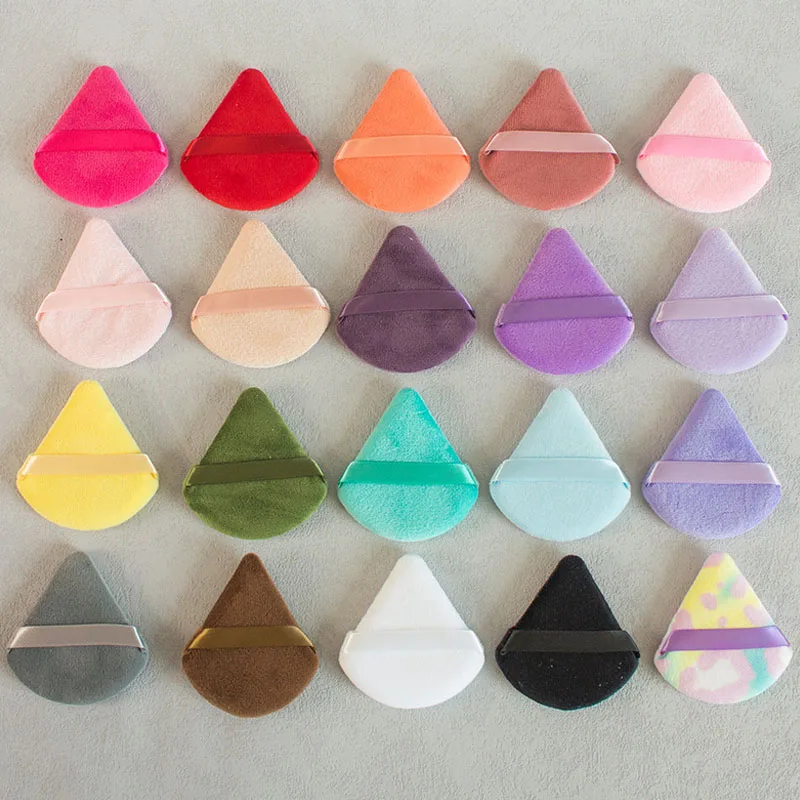 20 pçs em forma de triângulo pó puffs macio rosto maquiagem esponja multi-colorido mini puff mulher maquiagem ferramentas de beleza 7*6.8*1cm
