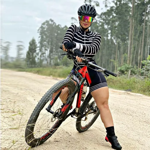 Imagen 2 del producto XAMA-traje de Ciclismo de manga larga para mujer, conjunto de una pieza de silicona para triatlón, Verano