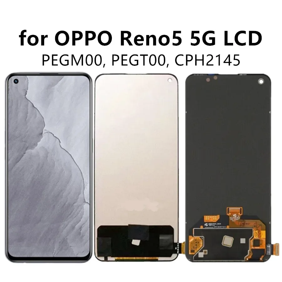 

AMOLED/TFT 6,43 дюйма для OPPO Reno5 5G ЖК-экран с сенсорным экраном, цифровой преобразователь в сборе, замена Reno 5 PEGM00 LCD
