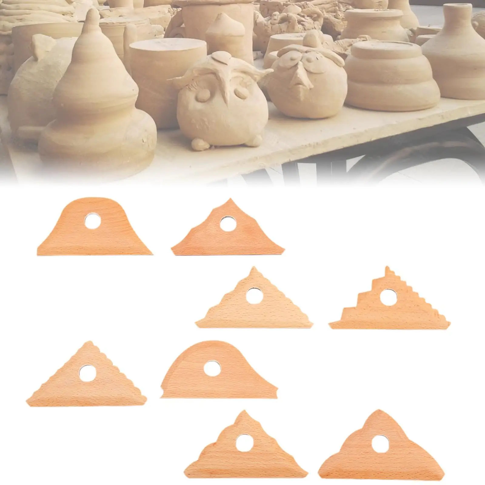 

8Pcs Pottery Ribs Engraving Portable Pottery Foot Shaper Tools for Beginners