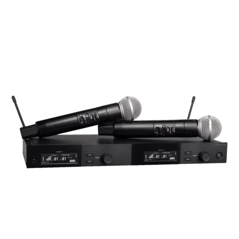 SLX D SLXD24D BETA58A Dual Channel Wireless UHF Microphone System Infrared Frequency Match Karaoke Church Performen
