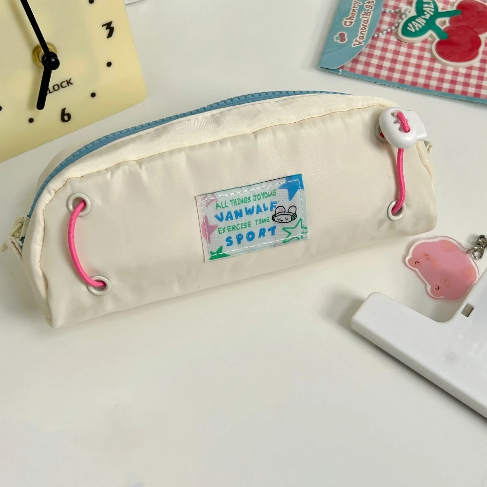 

Kawaii большая вместительная сумка для канцелярских принадлежностей на шнурке Y2K, сумка для ручек с героями мультфильмов, школьные принадлежности для студентов, сумка для хранения косметики, подпись
