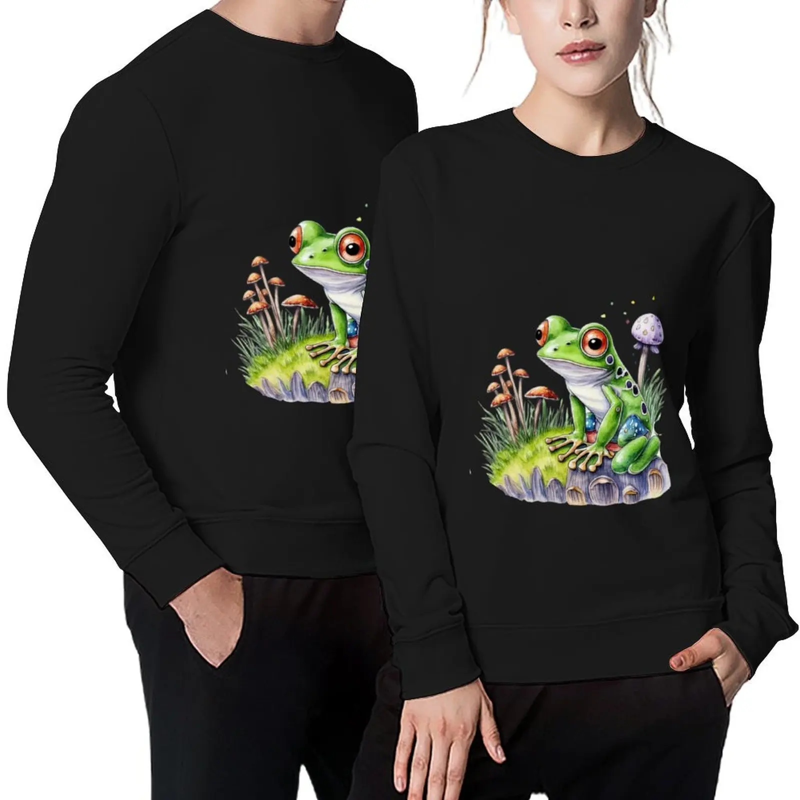 

leopard frog frog eyes piercing Pullover men's clothing anime clothes korean clothes men's clothes hooded sweatshirt for men
