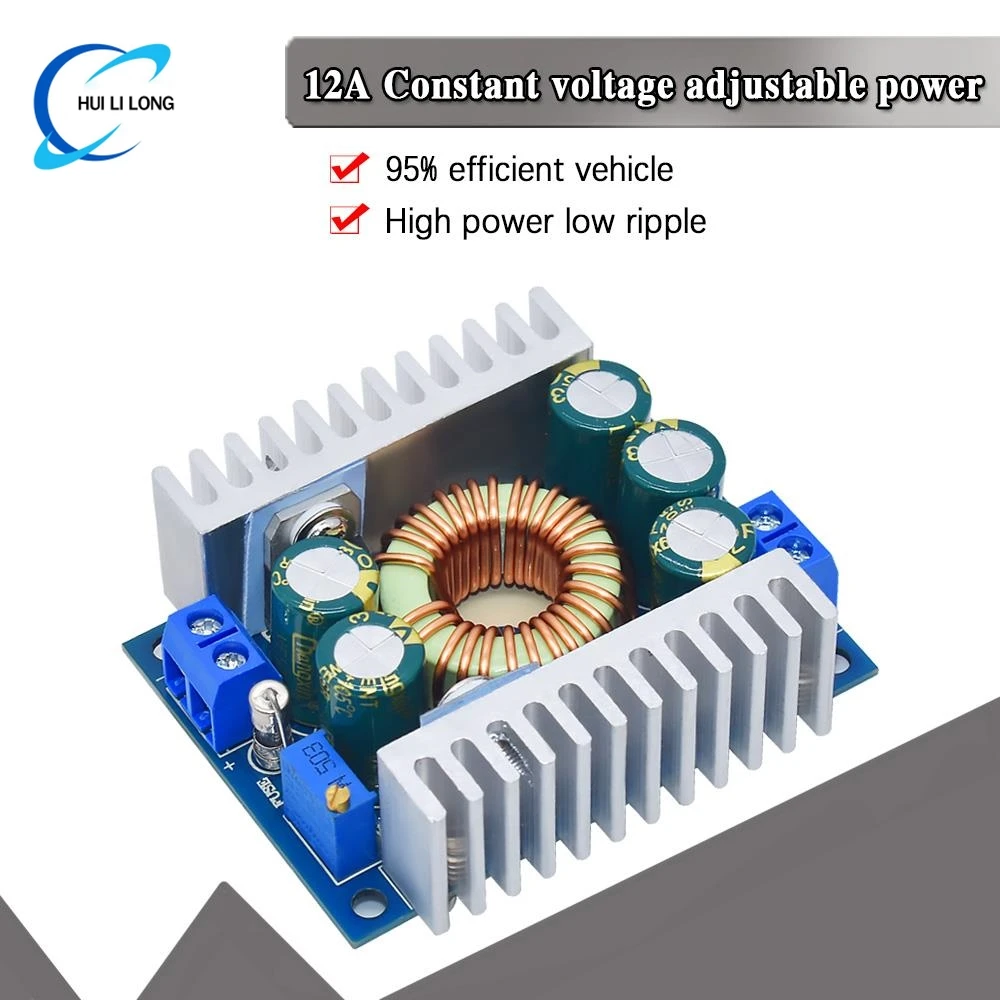100W 5-40V 12A DC-DC Modul Step-Down Dapat Disesuaikan Riak Rendah Daya Tinggi Modul Daya Mobil Efisien 95% 12/24V Hingga 3.3V/5/12V
