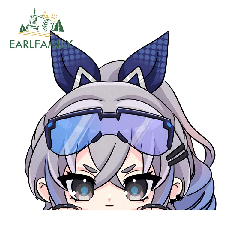 EARLFAMILY 13cm x 12.2cm Silver Wolf Digital Fanart Decals Kawaii Peeker Honkai Star Rail Chibi Accessories Car Stickers Decor