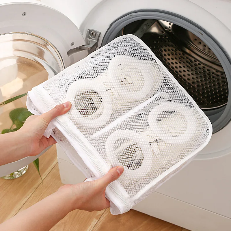 Anti-deformation Mesh Laundry bag Washing Machine Shoes Bag Travel Storage Bags Organizer Portable Protective Airing Dry Tools