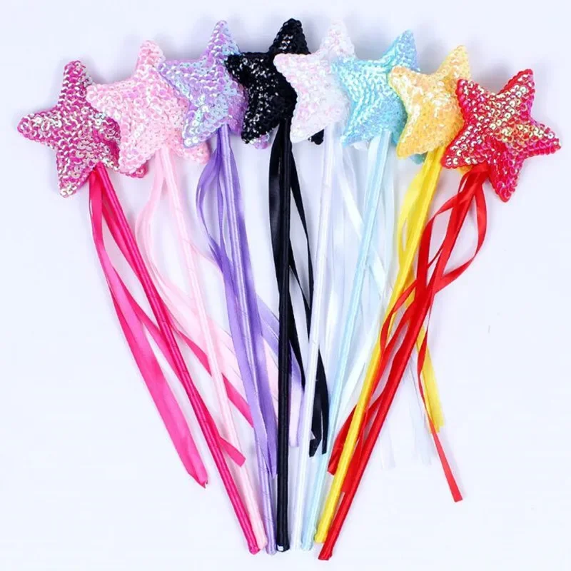 20pcs Star Heart Butterfly Wands Magic Sticks Princess Girls Kids Cosplay Costume Props Show  Party  Christmas Easter