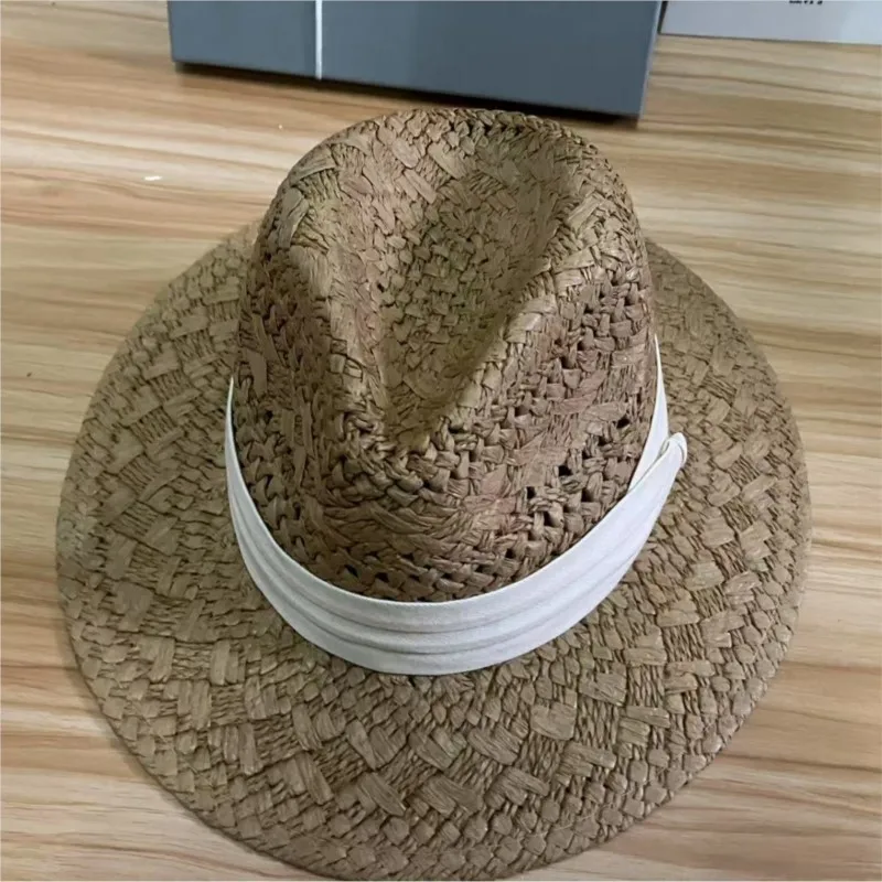 Summer hollowed-out breathable flat top hat for women outdoor and