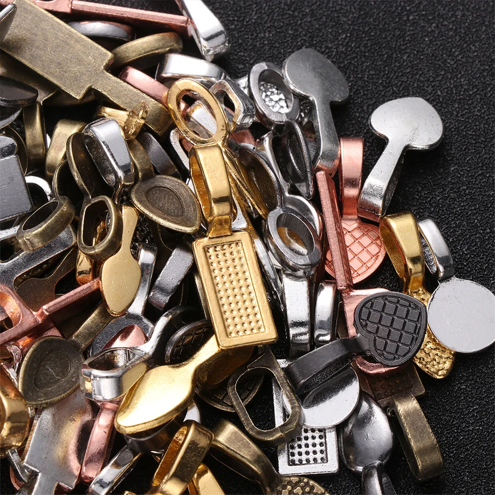 

240Pcs Zinc Alloy Shovel Pendant Trays Glue on Bails for DIY Jewelry Making Cameo Photo Resin Crafts Hanging Ornaments