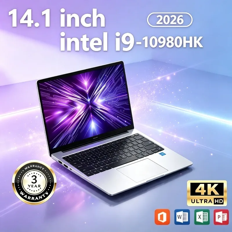 Intel Core i9 10980HK 16GB DDR4 2TB SSD Gaming Notebook Computer PC Gamer Office Laptop High Performance Portable 14.1