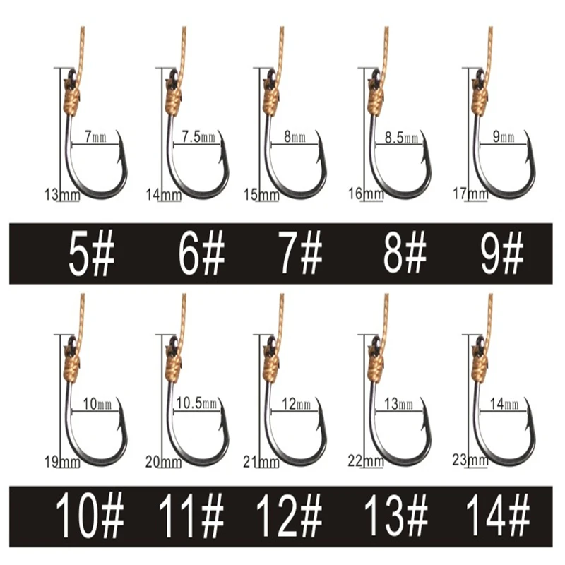 1 pz ami da pesca con 5 piccoli ganci in acciaio ad alto tenore di carbonio 5 #-14 # Rigs in acciaio inox girevoli ami da pesca esche artificiali affrontare