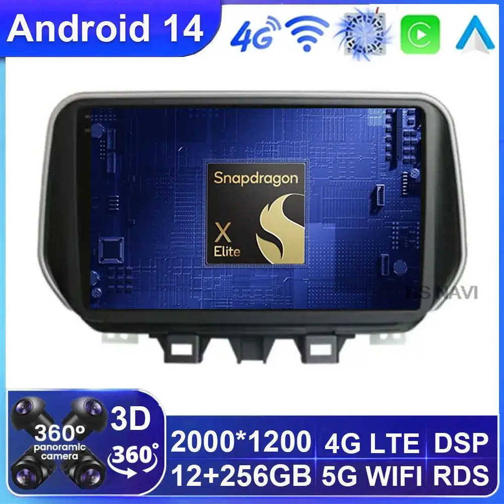 

Android 14 For Hyundai Tucson IX35 2018 2019 2020 Car Radio Video Player Multimedia Navigation GPS BT DSP Stereo Head Unit Auto