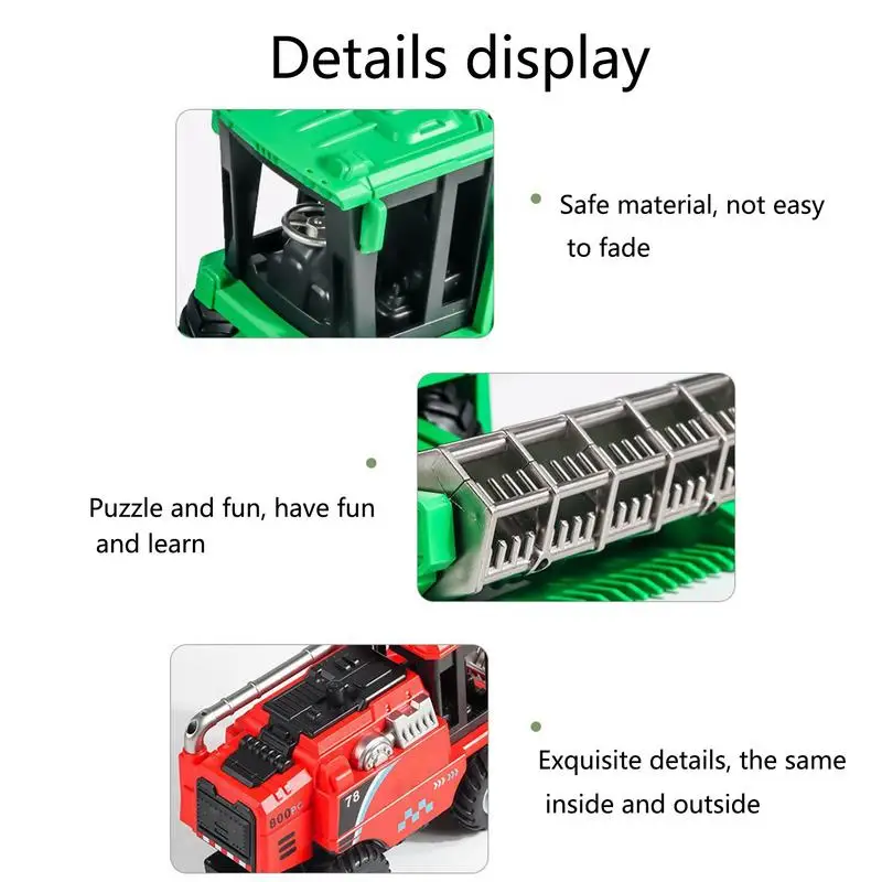 วิศวกรรมรถบรรทุกของเล่นวิศวกรรมรถบรรทุกก่อสร้างของเล่นจําลอง Harvester ของเล่นเด็กเล่นรถบรรทุกแรงเสียดทานขับเคลื่อน