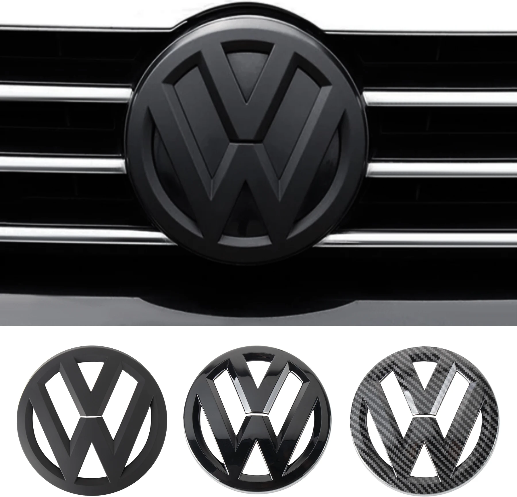 1/2pc Not Affect ACC Black Front Grille Badge Cover Rear Trunk Emblem Cover Sticker For Volkswagen VW Tiguan 2017 2018 2019 2020