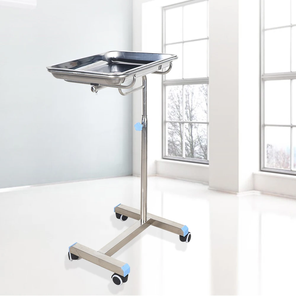 Mobile Cart Stainless Steel Tray Rack For Hospitals Clinics Dentistry Beauty Salons