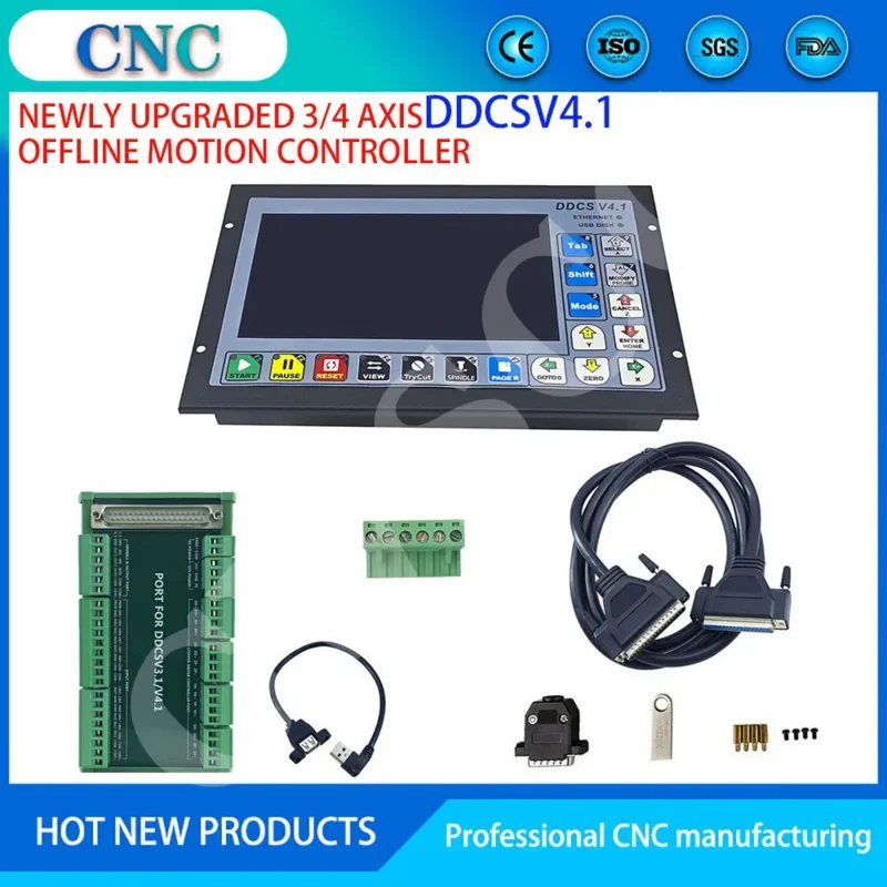 CNC motion control system DDCSV4.1 /DDCSV3.1 upgrade engraving machine 3/4-axis controller, support G code and standard handwhee