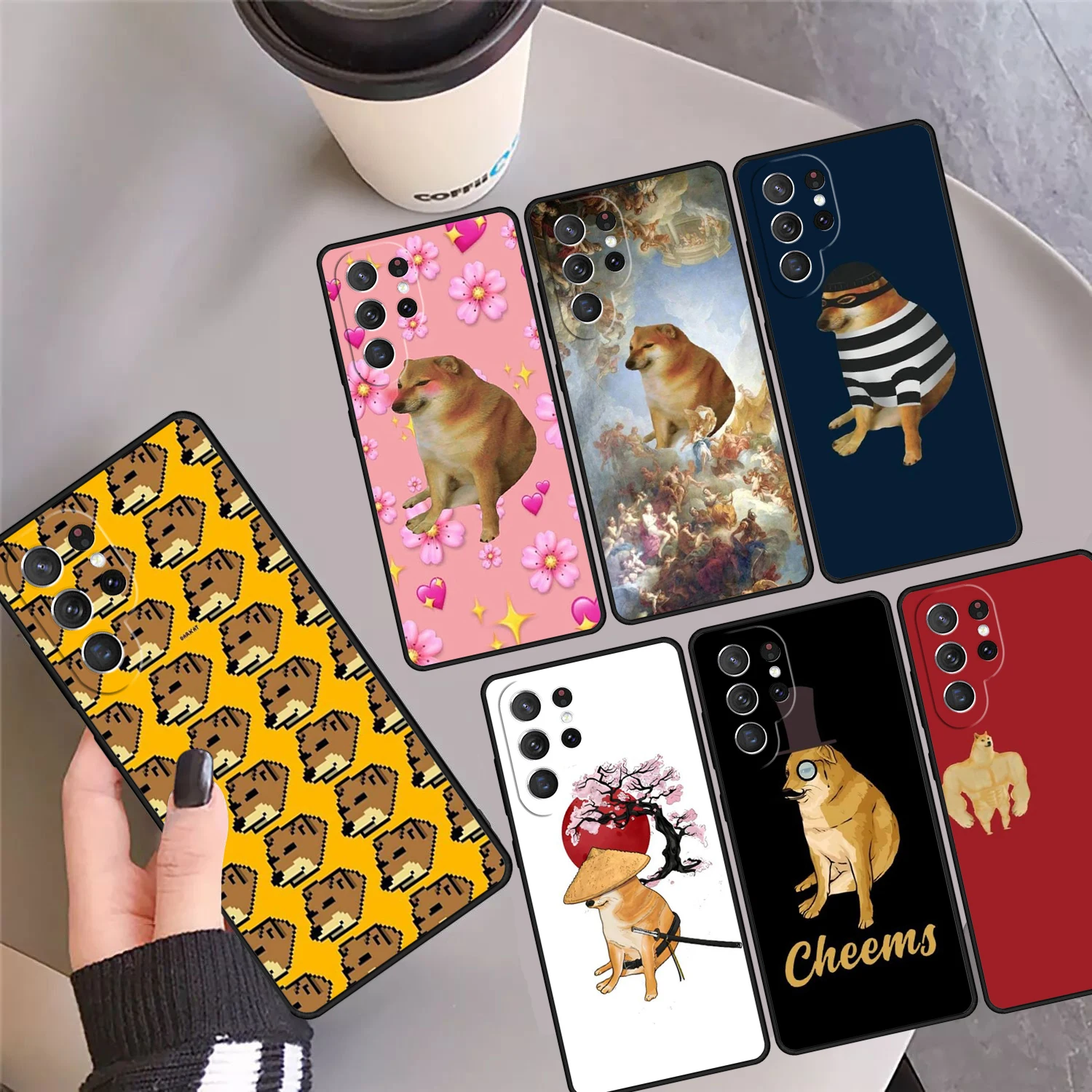 Cheems Doge Phone Case Cover Coque For Samsung Galaxy S24 Ultra 23 S22 Plus S21 FE S20 S8 S9 S10 Note 10 Pro Note 20 Ultra