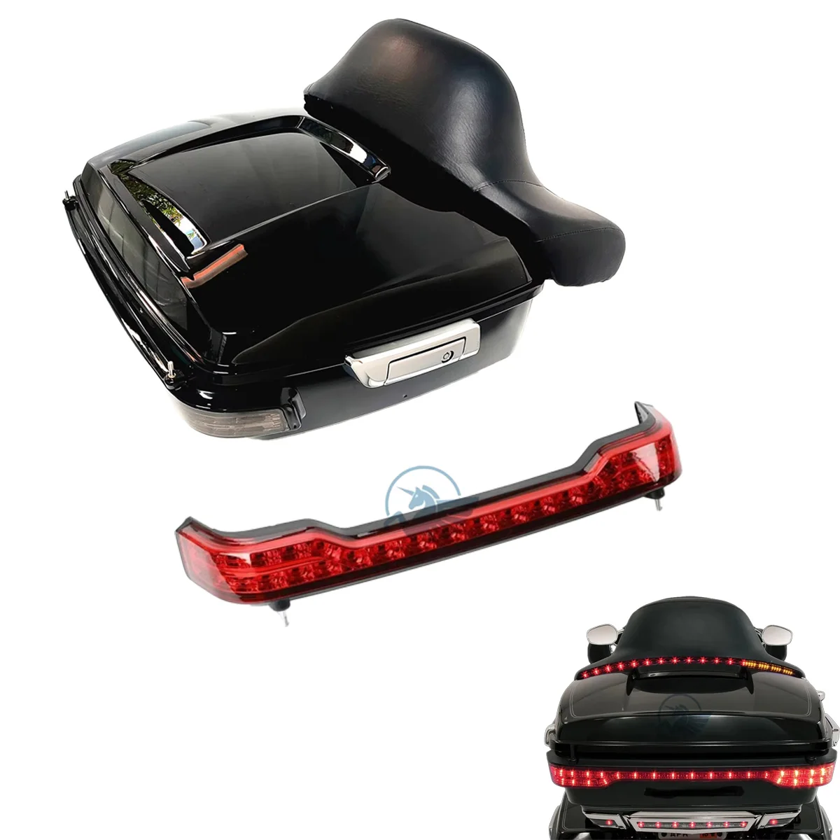 

Для Harley Touring CVO Road King Electra Street Glide 09up Мотоциклетный верхний чехол Хвостовой ящик Сумка для багажа King Tour Pack Pak Светодиодный светильник