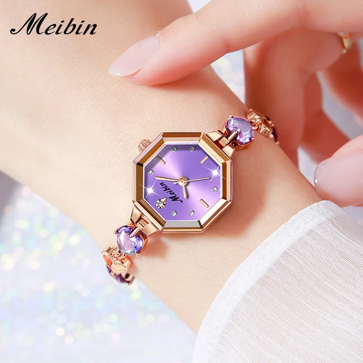 New Elegant Octagonal Quartz Bracelet Watch For Women, A Stylish Quartz Timepiece And A Sophisticated Women'S Accessory.