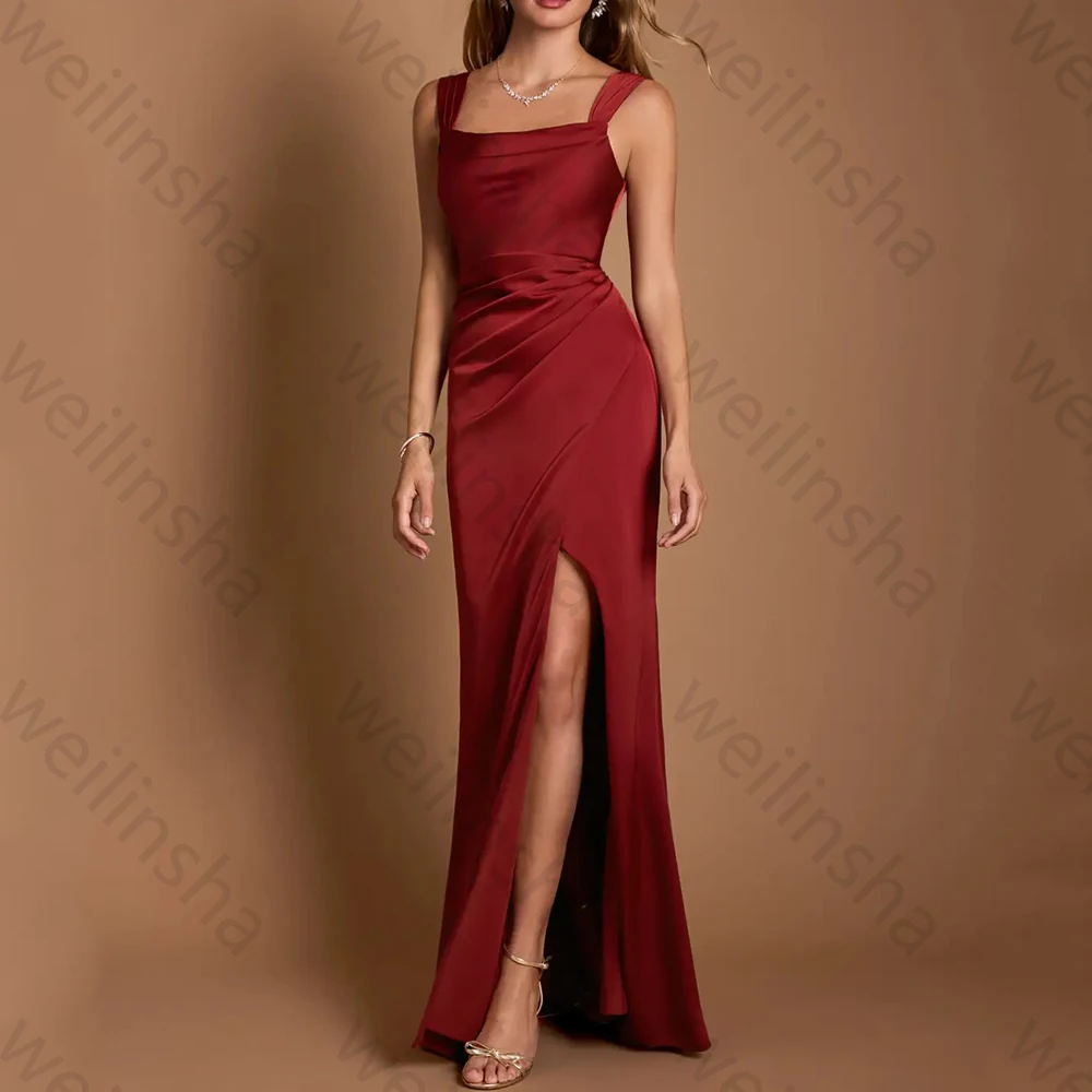 우아한 민소매 사이드 슬릿 이브닝 드레스 섹시한 연예인 롱 드레스 정교한 고품질 프로모션 파티 가운 여성 맞춤형