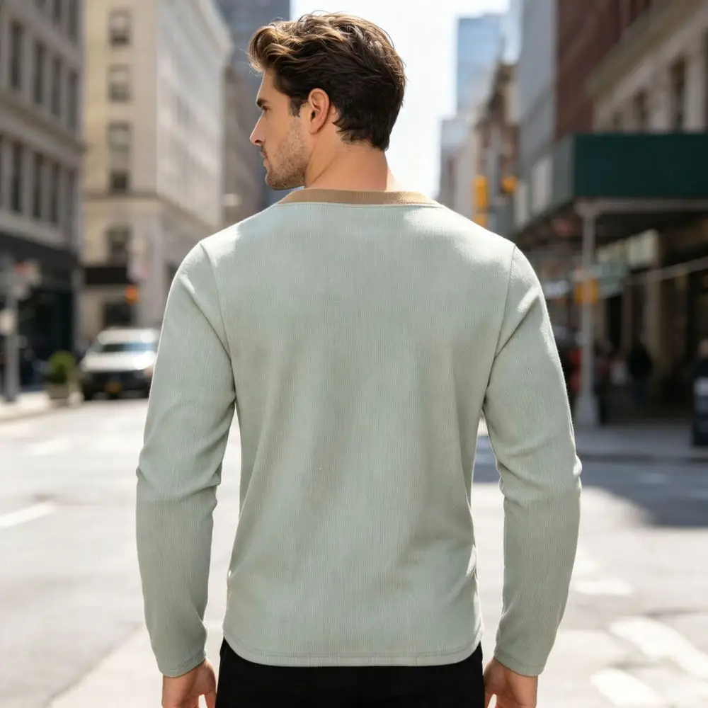 For ADED Mens Athletic Long Sleeve T Shirt V Neck Slim Fit Brushed Sport Tee Casual Base Layer Fitness Gym Top