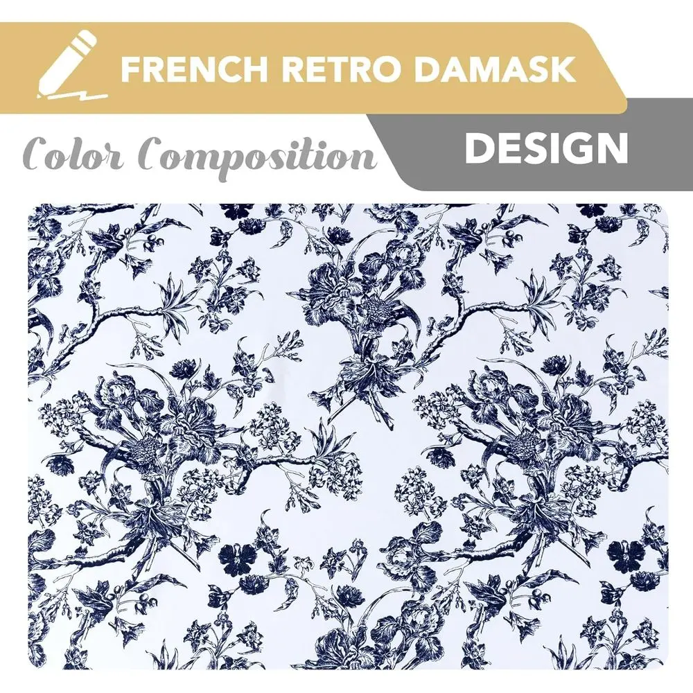 Ensemble de 96 rideaux à œillets floraux, style ferme, style Boho vintage marine, assombrissement de la pièce pour le salon (2 panneaux)