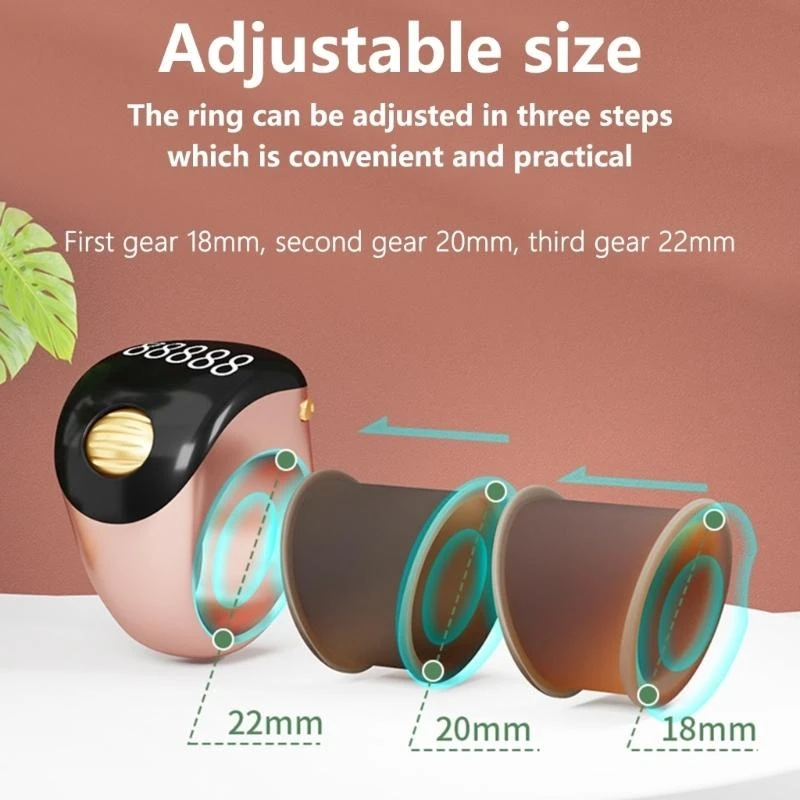 e8ba小さなzikrリング交換可能な祈りのカウンターリング汎用性のある指カウンター