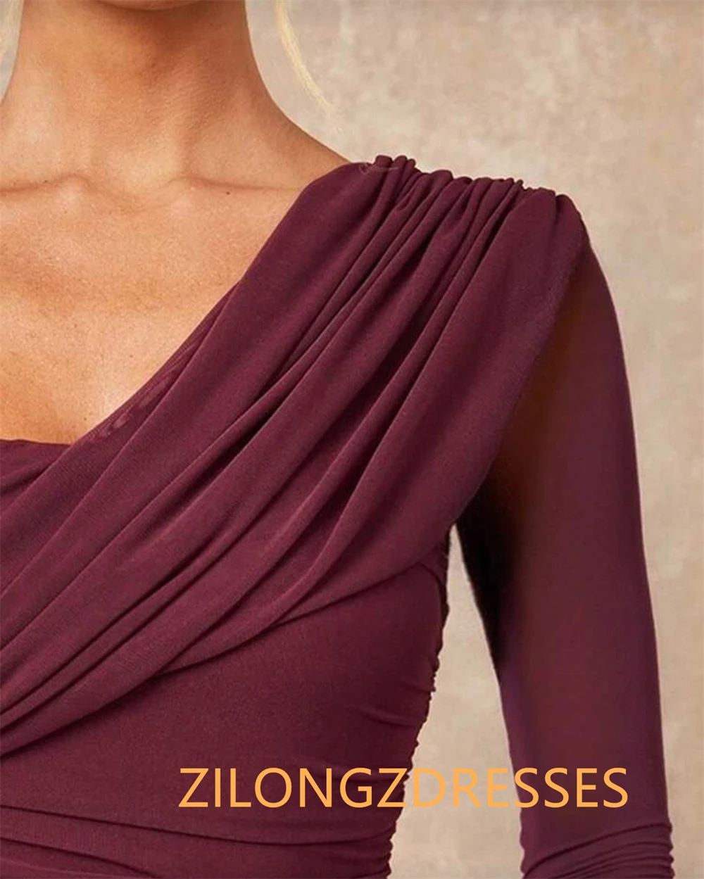 فستان سهرة شيفون رسمي مخصص رائع بكتف واحد وأكمام طويلة فساتين العودة للوطن موضة فساتين المناسبات الخاصة