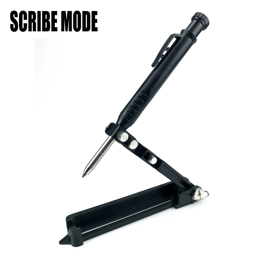 Multi Function Contour Gauge Profile Tool Adjustable Scribing Ruler with Deep Hole Pencil for Woodworking DIY Form Measuring