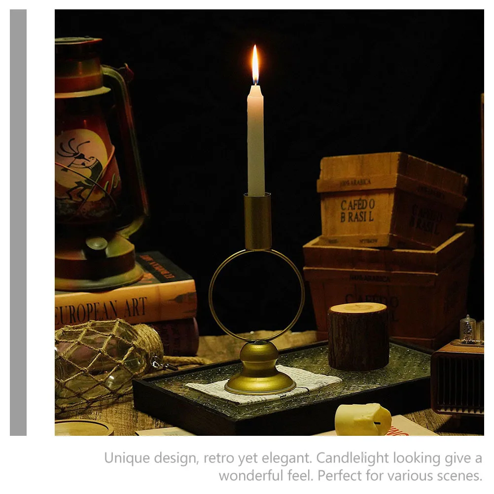 

Iron Holder Vintage Taper Stick Candlestick Rustic Candlestick Holder for Table Decoration Wedding Party Gift