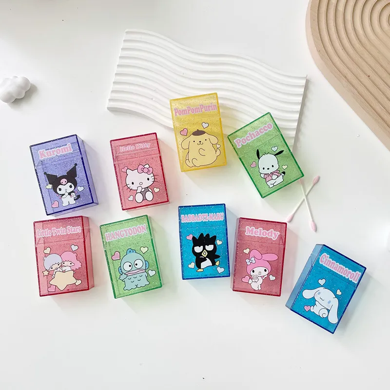 Sanrio Cigarette Case Hello Kitty Cinnamoroll Y2K Kuromi Melody Cinnamoroll Smoking Anime Storage Star Card Star Card Photo Box