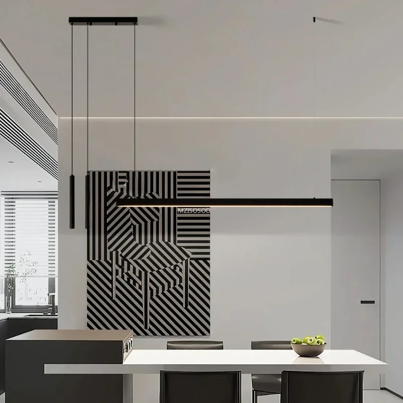 Nordic Minimalist Led Chandelier Dimmable for Table Dining Room Kitchen Island Office Pendant Lamp Decor Lighting Luster Fixture image 2