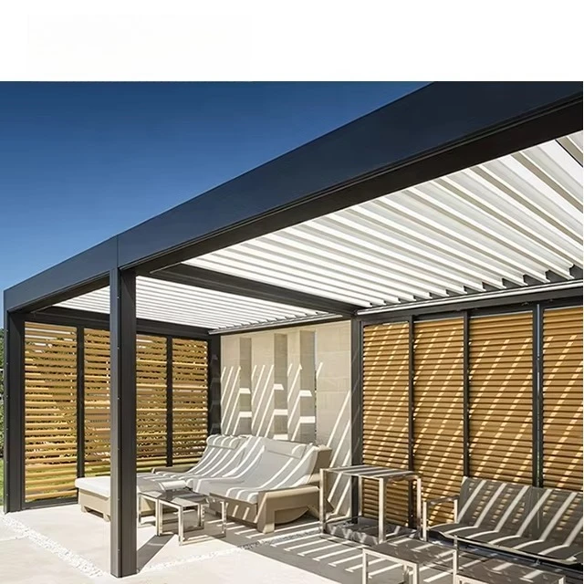 

Garden Outdoor Wholesale Customized Louvered Aluminum Pergola Waterproof Motorized Adjustable Outdoor Garden